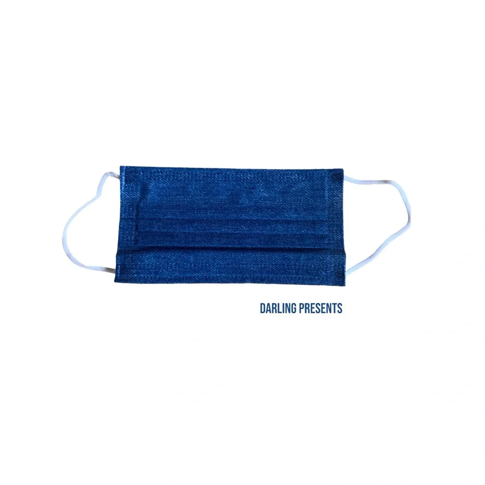 5 Piece Denim Face Mask Set Unisex Color Blue